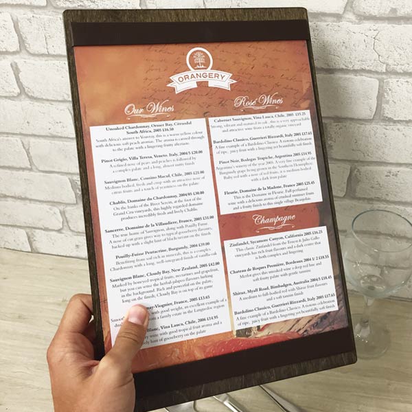 wood menu, menu board, food menu, drink menu, menu display