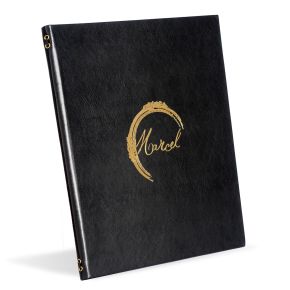 Menús táctiles en polipiel con un acabado de alta calidad y personalizados con tu logo. Pantalla de menú altamente duradera y totalmente personalizada que brindará años de servicio.