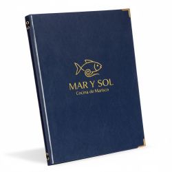 Menús táctiles en polipiel con un acabado de alta calidad y personalizados con tu logo. Pantalla de menú altamente duradera y totalmente personalizada que brindará años de servicio.