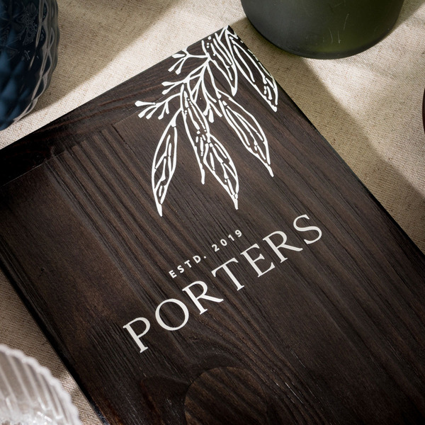 Black Vintage Menu Board with White printed logo design